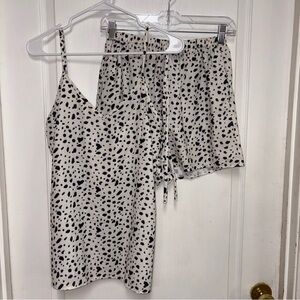 Spotted Black and White Pajama Set